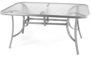 Mosler Üveg és Fém Asztal, Sötétszürke, H150xSz90xM72 cm