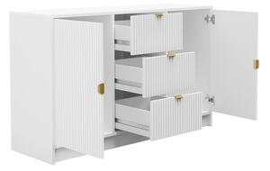 Komód Rozoma 2D3SZ (fehér velvet + arany)