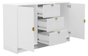 Komód Rozoma 2D3SZ (fehér velvet + arany)