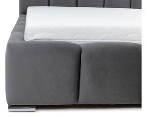 Franciaágy 160 cm Leskana (sötétszürke) (ágyráccsal) (tárolóhellyel)