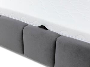Franciaágy 160 cm Leskana (sötétszürke) (ágyráccsal) (tárolóhellyel)