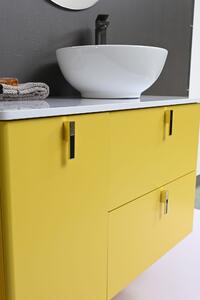 Colorfull Fürdőszoba Bútor Szett, Sárga, 90 cm, 3 darab