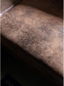 Lofty Lilly Vintage barna kinyitható bőrutánzat sarokkanapé, bal oldali - Miuform