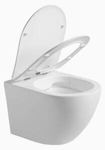 Eros ES OVAL fali WC - perem nélküli - WC ülőkével - VORTEX örvényöblítéssel - 53,5 cm