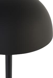 Fekete asztali lámpa LED-es újratölthető és 3-fokozatú érintőképernyős dimmerrel - Maureen