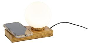 Asztali lámpa natúr érintéssel és indukciós töltővel - Janneke