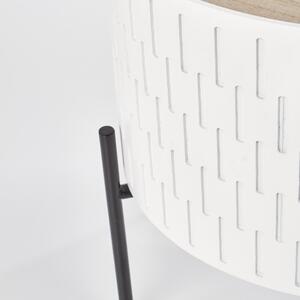 Dohányzóasztal, MDF és Fém Sintra Fehér / Fekete, Ø35xM35 cm
