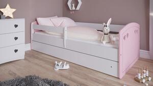 Julia gyerekágy, méret: 160x80, szín: rózsaszín, matraccal, ágyneműtartó fiókkal