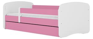 Babydreams gyerekágy pandás dizájnnal, méret: 140x70, szín: rózsaszín, matraccal, ágyneműtartóval