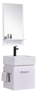 HD Capri White 45 komplett fürdőszoba bútor fali mosdószekrénnyel, kerámia mosdóval és tükörrel