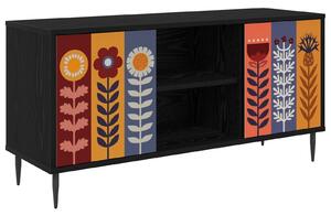 VidaXL TV szekrény ESSEN 102 x 33 x 51 cm Fekete Tölgy Szerelt Fa