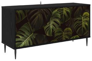 VidaXL TV szekrény ELBURG 102 x 33 x 51 cm Fekete Tölgy Szerelt Fa