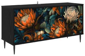 VidaXL TV szekrény LOCHEM 102 x 33 x 51 cm Fekete Tölgy Szerelt Fa