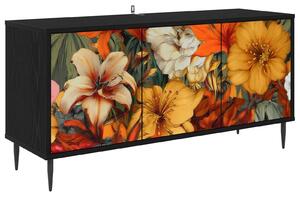 VidaXL TV szekrény GENNEP 102 x 33 x 51 cm Fekete Tölgy Szerelt Fa