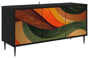 VidaXL TV szekrény BONN 102 x 33 x 51 cm Fekete Tölgy Szerelt Fa