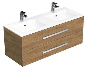 Fürdőszobaszekrény mosdókagylóval SAT Cube Way 120x53x46 cm Hickory tölgy CUBE461202DHMOD
