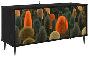 VidaXL TV szekrény ZAANDAM 102 x 33 x 51 cm Fekete Tölgy Szerelt Fa
