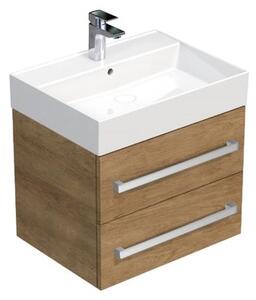 Fürdőszobaszekrény mosdókagylóval SAT Cube Way 60x47,5x46 cm Hickory tölgy CUBE4660602DHSAT