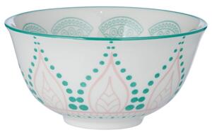 ORNAMENTS tálka 240 ml, zöld-rózsaszín