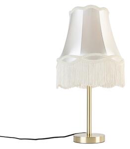 Klasszikus sárgaréz asztali lámpa, nagyi ernyő krémmel 30 cm - Simplo