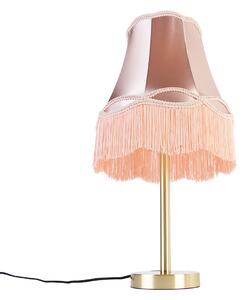 Klasszikus sárgaréz asztali lámpa, granny pink 30 cm - Simplo