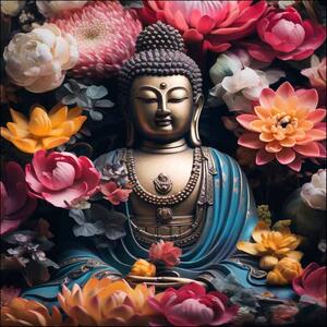 Buddha kertjében - üvegkép