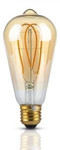 LED lámpa , égő , izzószálas hatás , filament , E27 foglalat , Edison , 5 Watt , meleg fehér , borostyán sárga