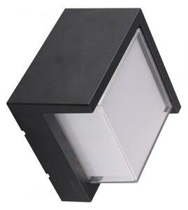 LED lámpatest , oldalfali , négyzet , 15W , meleg fehér , fekete , kültéri , IP44