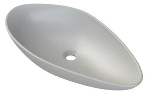 CeraStyle - Top Counter pultra ültethető porcelán mosdó - OLIVE - MATT SZÜRKE - 75 x 38 cm