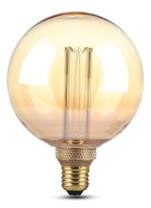 LED lámpa , égő , izzószálas hatás , filament , gömb , E27 foglalat , G125 , 4 Watt , meleg fehér , borostyán sárga