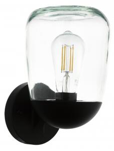 LED lámpatest , oldalfali , E27-es foglalatú , fekete , kültéri , IP44 , EGLO , DONATORI , 98701