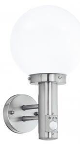 LED lámpatest , mozgásérzékelős , oldalfali , E27-es foglalatú , nemesacél , kültéri , IP44 , EGLO , NISIA , 27126