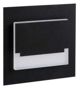 LED lámpatest , oldalfali , lépcsővilágító , irányfény , 0.8W , négyzet , természetes fehér , fekete , SABIK MINI