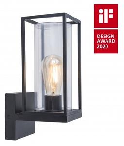 LED lámpatest , oldalfali , E27 foglalat , matt fekete , kültéri , IP44 , LUTEC , FLAIR