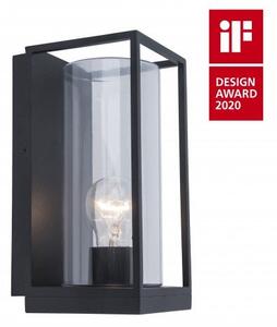 LED lámpatest , oldalfali , E27 foglalat , négyzet , matt fekete , kültéri , IP44 , LUTEC , FLAIR