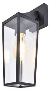 LED lámpatest , oldalfali , E27 foglalat , matt fekete , kültéri , IP44 , LUTEC , PINE