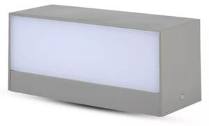 LED lámpatest , oldalfali , 2 irányú , 2 x 6W , meleg fehér , szürke , kültéri , IP65