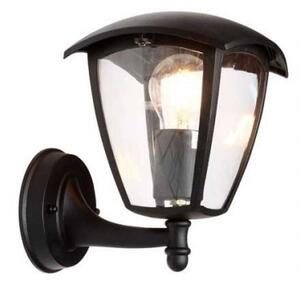 LED lámpatest , E27-es foglalat , oldalfali , kültéri , matt fekete , IP44 , 9301