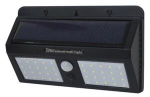 LED lámpatest , oldalfali , napelemes , 1.5W , hideg fehér , fekete , kültéri , IP54