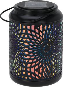 Mandala napelemes LED lámpa fekete, 18 cm, meleg fehér