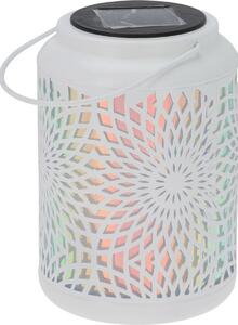 Mandala napelemes LED lámpa fehér, 18 cm, meleg fehér