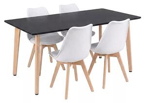 Silla 150 4+1 étkező garnitúra fekete-fehér