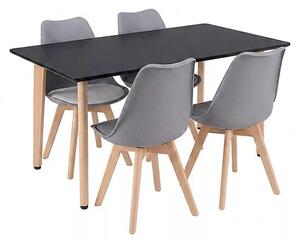 Silla 120 4+1 étkező garnitúra fekete-szürke