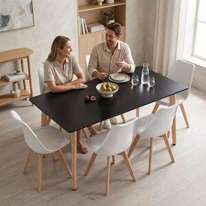 Silla 150 6+1 étkező garnitúra fekete-fehér
