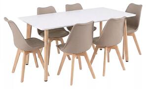 Silla 150 6+1 étkező garnitúra fehér-bézs