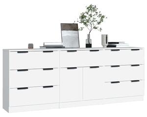 VidaXL Fehér Tálalószekrény - 3 részes