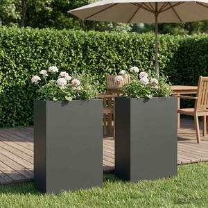 VidaXL Kerti cserép 2 db Antracitszürke 50 x 20 x 75 cm