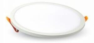 LED panel , Slim , keret nélküli , 22 W , süllyesztett , kerek , meleg fehér