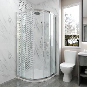 HD Elio 80x80 íves két tolóajtós zuhanykabin 6 mm vastag vízlepergető biztonsági üveggel, krómozott elemekkel, 190 cm magas