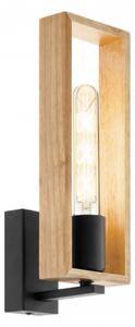 LED lámpatest , fali , E27-es foglalatú , fa , fekete , EGLO , LITTLETON , 49698